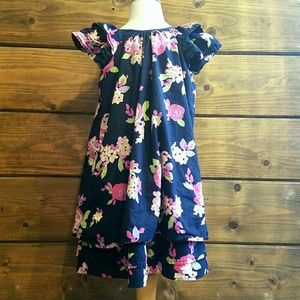 GAP KIDS Girls Navy Floral Print Dress sz 5